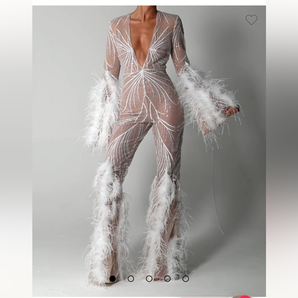 Pearla Feather Jumpsuit